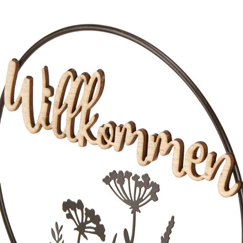 Artikel Deko-Ring Willkommen Schwarz Natur Ø20cm 2St Tischdeko Frühling Sommer