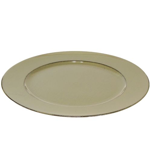 Artikel Dekoteller Grün Ø33cm Vintage Moosgrün Braun Kunststoff