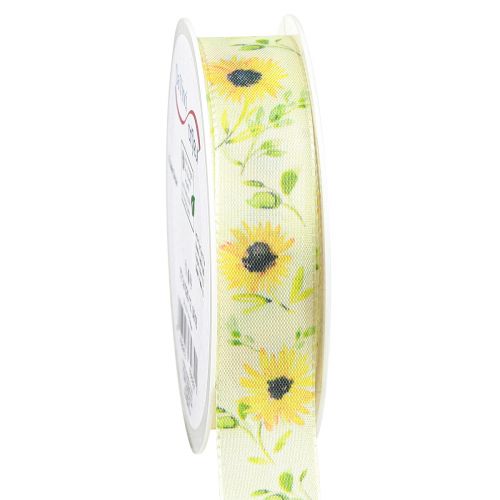 Artikel Geschenkband Gelb Sonnenblumen 25mm 18m Dekoband