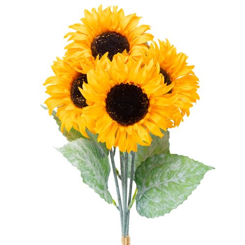 Artikel Künstliche Sonnenblumen mit Blättern Gelb 58cm – Realistische Deko-Blumen im 4er-Pack