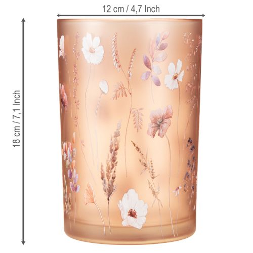 Artikel Teelichthalter Glas 18cm Rosa mit Blumenmotiv – Stimmungsvoll und Eleganz für jede Deko