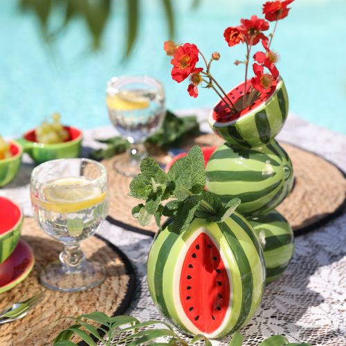Artikel Keramikvase Wassermelonen-Design Deko Vase H12cm