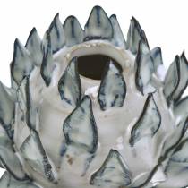 Artikel Dekovase Artikschocke Keramik Blau, Weiß Ø9,5cm H9cm