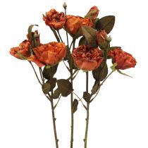 Artikel Deko Rosen Blumenstrauß Kunstblumen Rosenstrauß Orange 45cm 3St