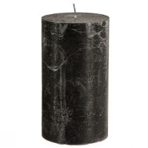 Artikel Schwarze Premium Stumpenkerzen 85×150mm, durchgefärbt, 2er-Set für Deko und Ambiente