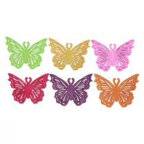 Floristik21.de Deko Schmetterlinge mit Clip, Federschmetterlinge Pink  4,5–8cm 10St-634940