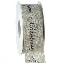 Trauerband Spruch Jute Natur In Erinnerung 40mm 18m