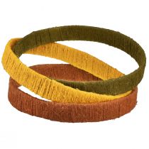 Artikel Dekoring Ring Jute Loop Gelb Ocker Braun 4cm Ø30cm 3St