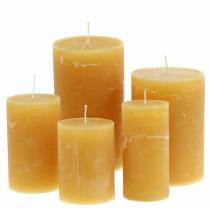 Artikel Durchgefärbte Kerzen Honigfarben Verschiedene Größen