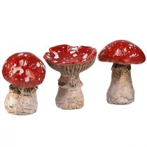 Artikel Charmante Fliegenpilz-Dekorationen aus Keramik – Rot mit weißen Punkten, 8.6 cm – Ideale Gartendeko – 3 St