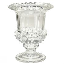 Vintage Glasvase im Pokal-Design – Klar, 16x20 cm – Elegante Tischdekoration