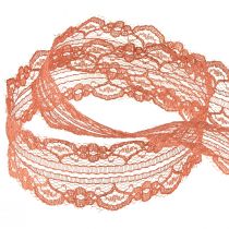 Artikel Spitzenband Orange Schmuckband mit Blumen B25mm L20m