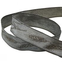 Artikel Trauerband Dekoband Silber Schwarz mit Ähren B40mm L25m