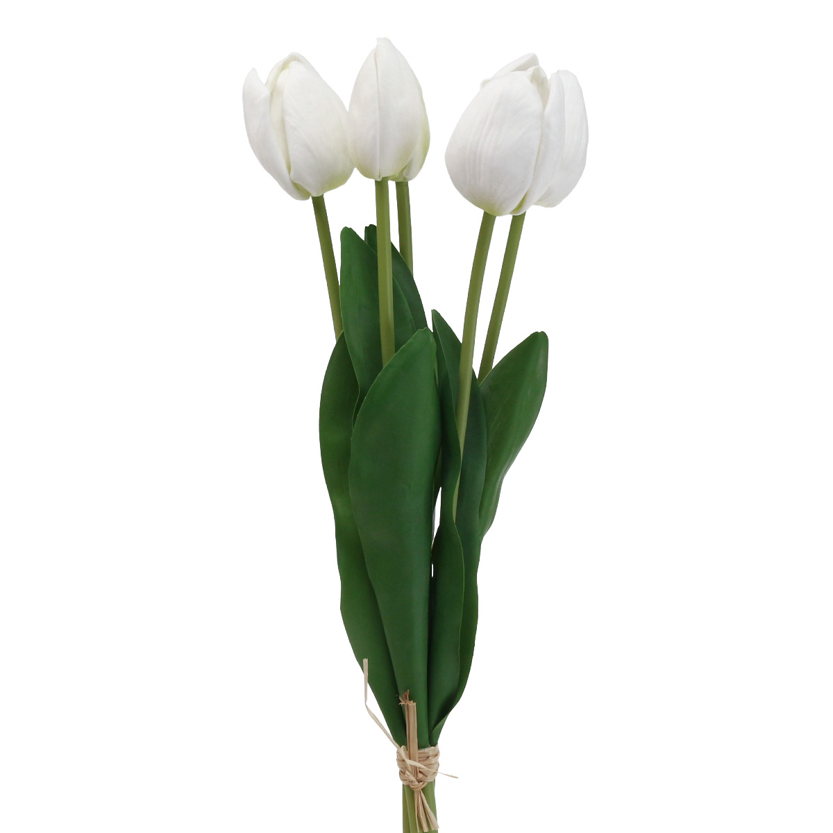Kunstblumen 49cm Frühling Weiße Floristik21.de Tulpen Real 5St-14901 Touch Deko