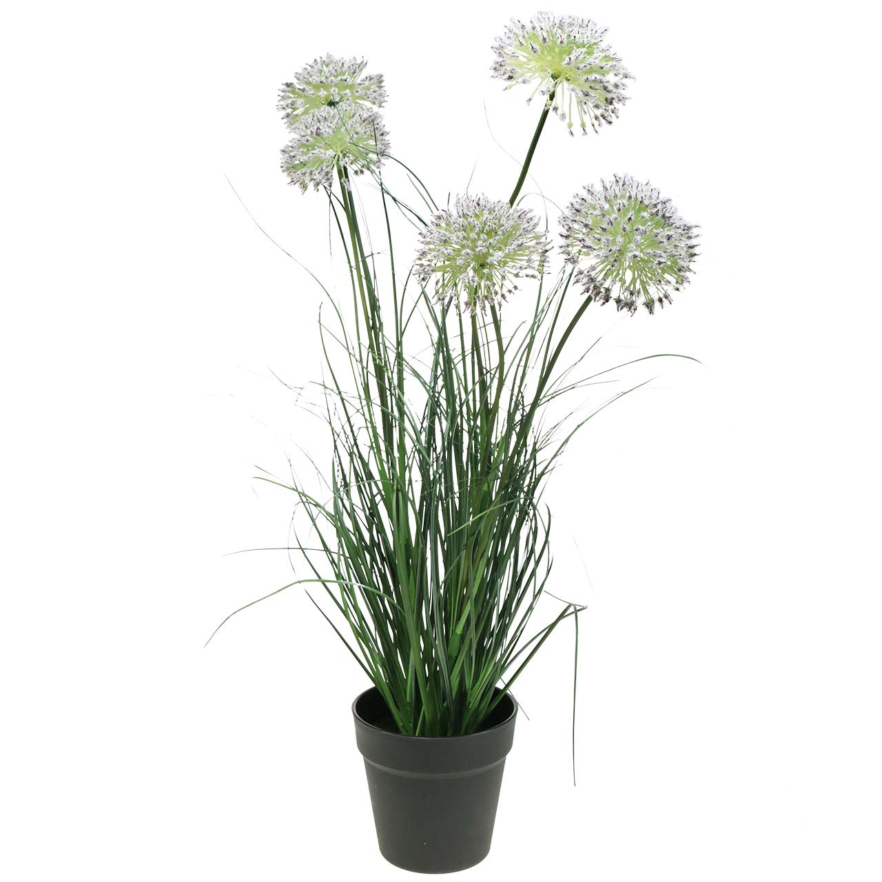 Floristik21.de Gras mit Blüten Topf Lila 70cm-67231 im künstlich