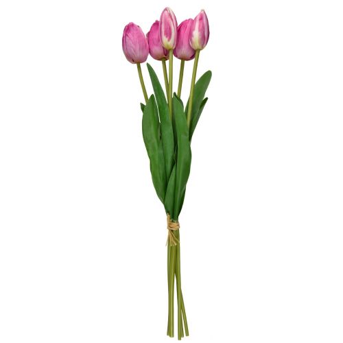 Frühling Floristik21.de Real 5St-14899 49cm Tulpen Touch Deko Rosa Kunstblumen