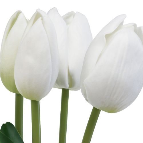 Floristik21.de Weiße Tulpen Deko Real 49cm Kunstblumen 5St-14901 Frühling Touch