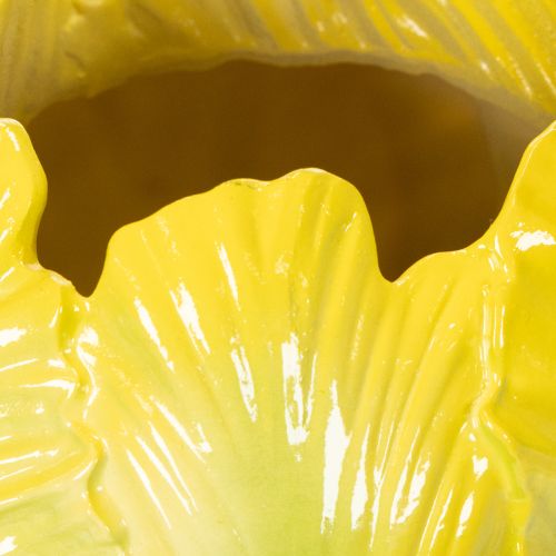 Artikel Blumenvase im Tulpen-Design – Set aus 2 Vasen, 16 cm, Gelb-Grün, robuste Dekoration