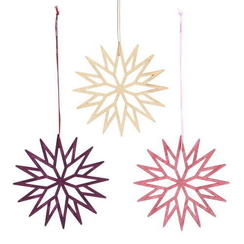 Exklusiver Weihnachtsbaumschmuck Holz Schneeflocke Berry, 12er-Set, 10cm - Natürlich, Skandi, Vielseitig