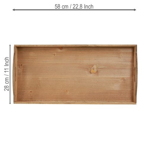 Artikel Deko Holz Tablett länglich FSC nachhaltig Natur 58x28x6 cm