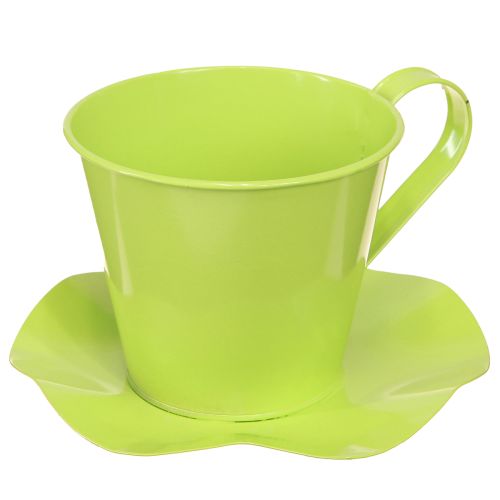 Deko Teetasse Metall Hellgrün Ø12 H10cm 8 St - Elegante Tischdeko