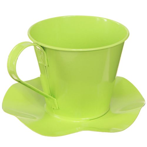 Artikel Deko Teetasse Metall Hellgrün Ø12 H10cm 8 St - Elegante Tischdeko