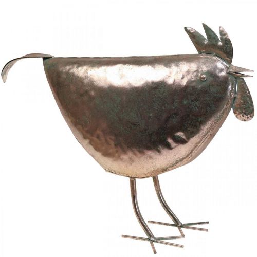 Artikel Deko Huhn Metalldeko Metall Vogel Metallic Rosé 51×16×36cm