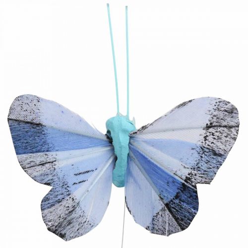 Artikel Deko-Schmetterlinge Federschmetterling Rosa, Blau 6cm 24St
