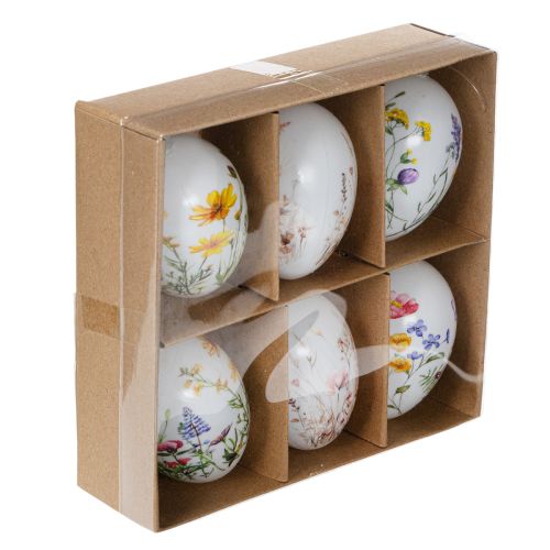 Artikel Hochwertige Osterdeko Ostereier mit Blumenmotiven 6cm 6er-Set Frühling