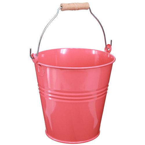 Floristik21 Eimer Deko Rosa Blumenkübel Metall 26x22,5x23cm 6l dekorativ und wetterfest