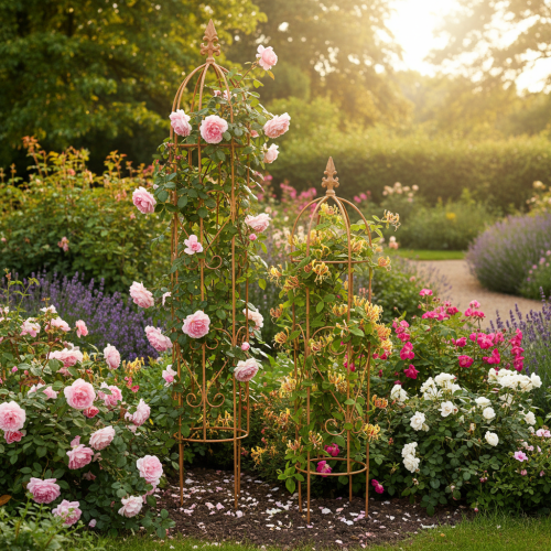 Artikel Metall Rankgitter 108 cm Höhe für Rosen und Kletterpflanzen Außengestaltung Set mit 2St