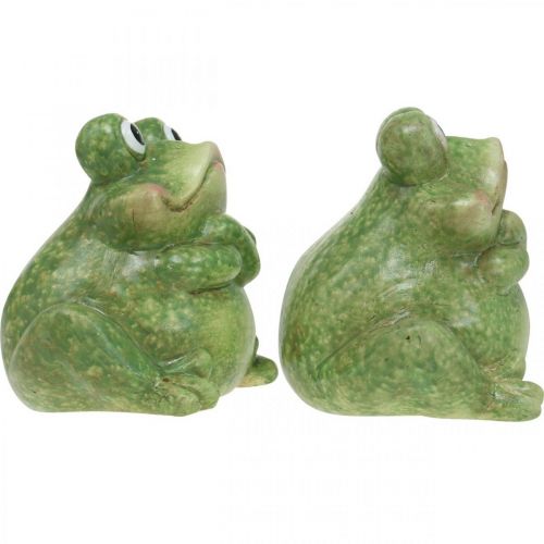 Artikel Deko Frosch Keramik , Froschpaar Keramik, Sommerdeko 14cm 2St