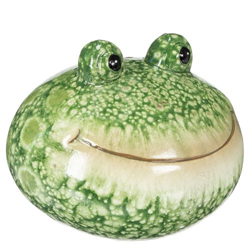 Artikel Deko Frosch Figur grün 11cm aus Keramik wetterfest im 2er Set für Garten und Zuhause
