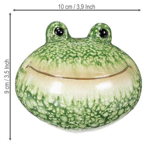 Artikel Deko Frosch Figur grün 11cm aus Keramik wetterfest im 2er Set für Garten und Zuhause