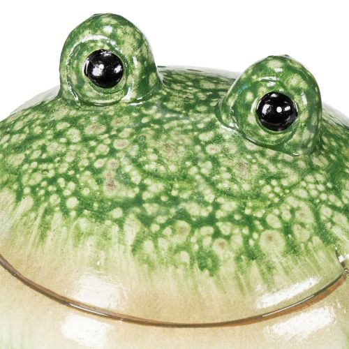 Artikel Deko Frosch Figur grün 11cm aus Keramik wetterfest im 2er Set für Garten und Zuhause