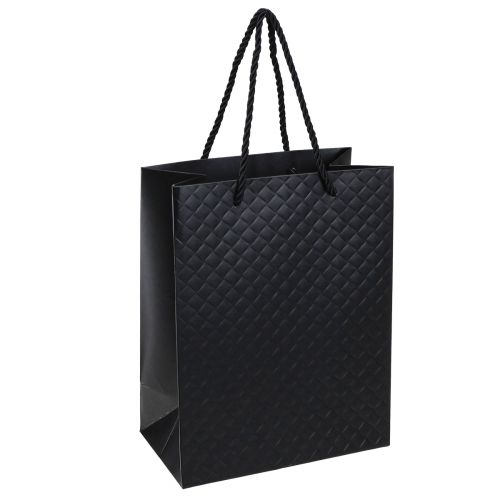 Floristik21 Exklusive schwarze Geschenktasche 18×10×23cm – Luxuriöse Geschenkverpackung