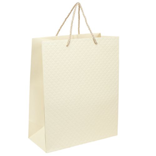 Floristik21 Geschenktasche Papier Creme 26×12×32cm - Elegante Verpackung für Floristen