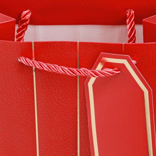 Artikel Edle Weihnachtstasche Rot Gold Geschenktasche Stabil 18×10×23cm