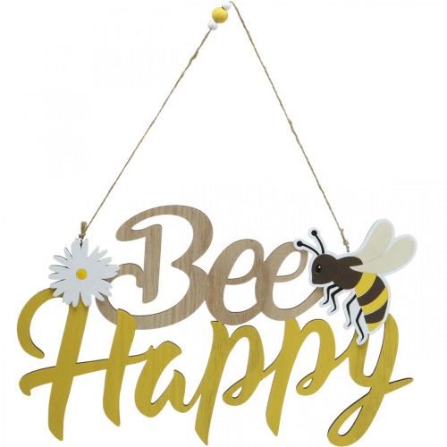 Dekoschild Biene „Bee Happy“ Sommerdeko Holz 31×18cm 2St