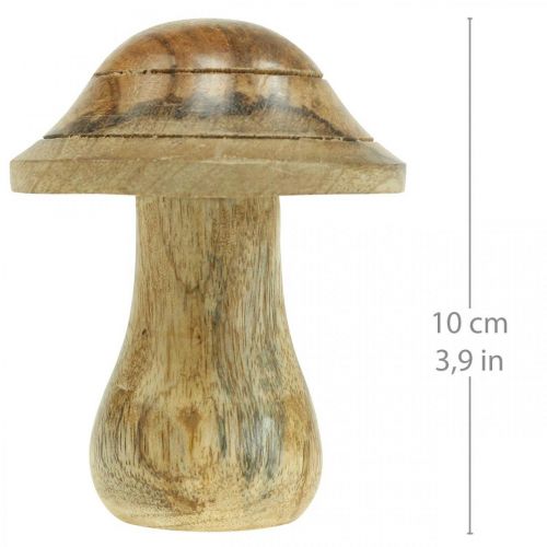 Artikel Holzpilz mit Rillen Herbst Deko Pilz Natur Mangoholz 10×Ø8cm