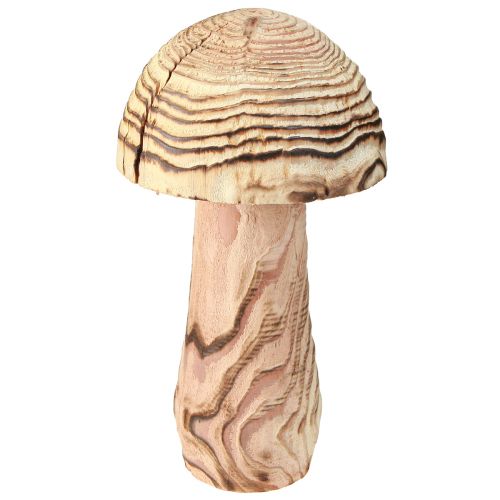 Holzpilz Deko Paulownia Ø15cm H28cm, natürlich, florale Kombi