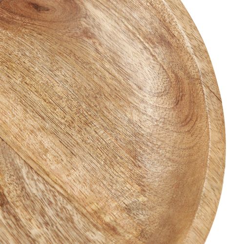 Artikel Holzschale mit Fuß, Deko, Natur Holz, Schwarz, Ø25cm, Design-Schale