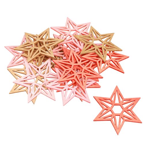 Artikel 8cm Holzsterne in Orange und Rosa - Vielseitige Weihnachtsdeko für Tisch & Geschenke, Set mit 16 Stück