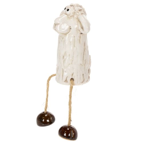 Artikel Keramik Schaf Figur Set 18cm mit hängenden Beinen - Dekoration für Ostern und Landhausstil