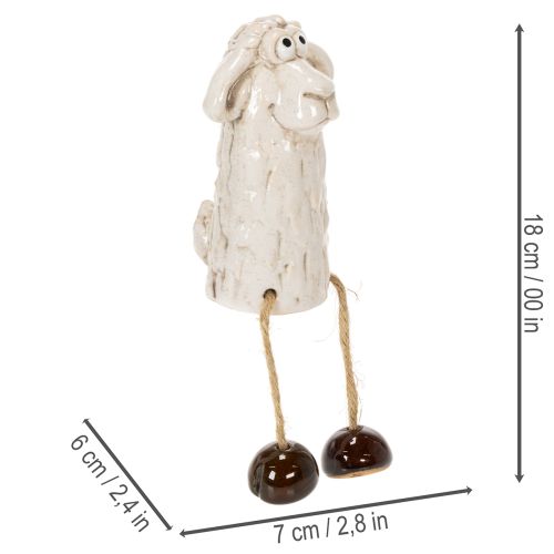 Artikel Keramik Schaf Figur Set 18cm mit hängenden Beinen - Dekoration für Ostern und Landhausstil