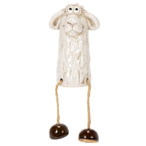 Artikel Keramik Schaf Figur Set 18cm mit hängenden Beinen - Dekoration für Ostern und Landhausstil