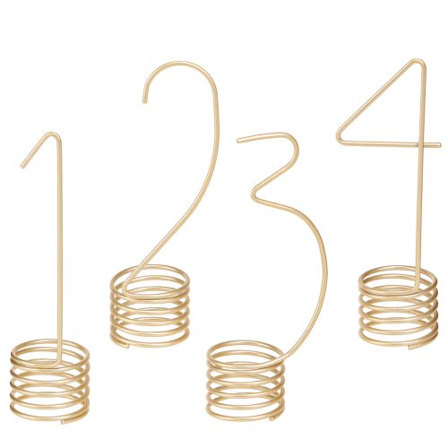 Artikel Adventskalender-Kerzenhalter Zahlen 1-4 aus Metall in Mattgold, H10cm, für Adventsdeko (4er-Set)