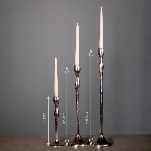 Floristik21.de Kerzenständer Antik H31cm-65384 Silber