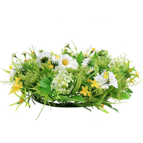 Floristik21 Frühlingskranz mit Gerbera Weiß, Gelb Ø30cm