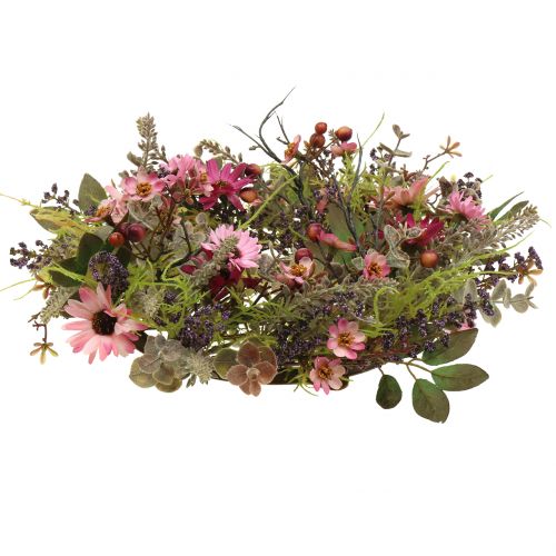Artikel Blumenkranz mit Gänseblümchen und Beeren Altrosa Ø30cm